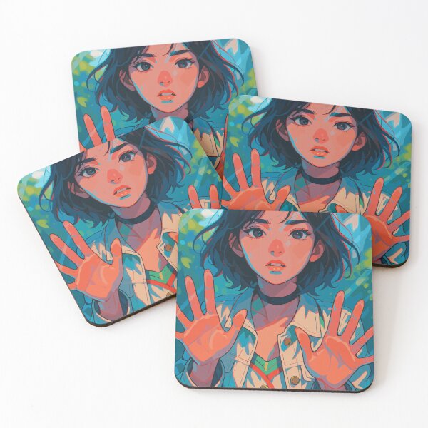 Item preview, Anime Girl Behind Glass with Intense Gaze designed and sold by NeroKanji.