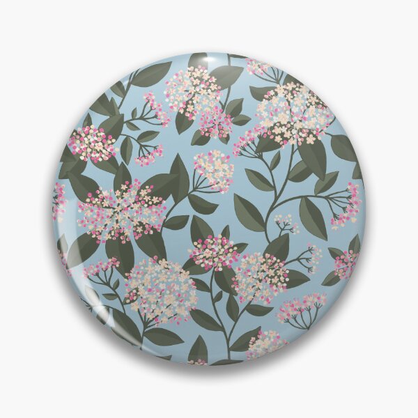 Item preview, Bold and Bright Viburnum flowers on Sky Blue designed and sold by Millefolia Design .