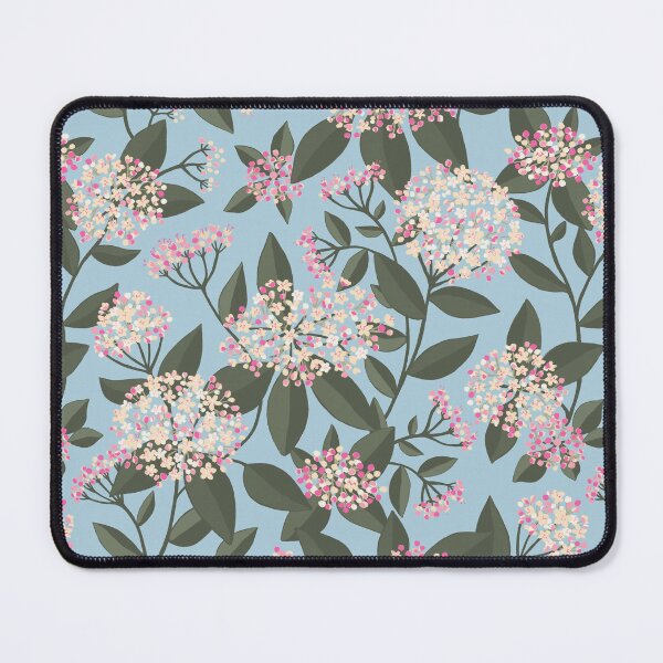 Item preview, Bold and Bright Viburnum flowers on Sky Blue designed and sold by Millefolia Design .