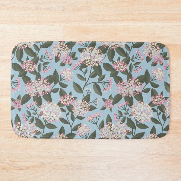 Item preview, Bold and Bright Viburnum flowers on Sky Blue designed and sold by Millefolia Design .
