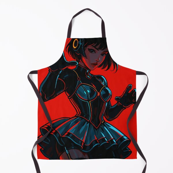 Item preview, Cyberpunk Girl in Black Armor on Red Background designed and sold by NeroKanji.