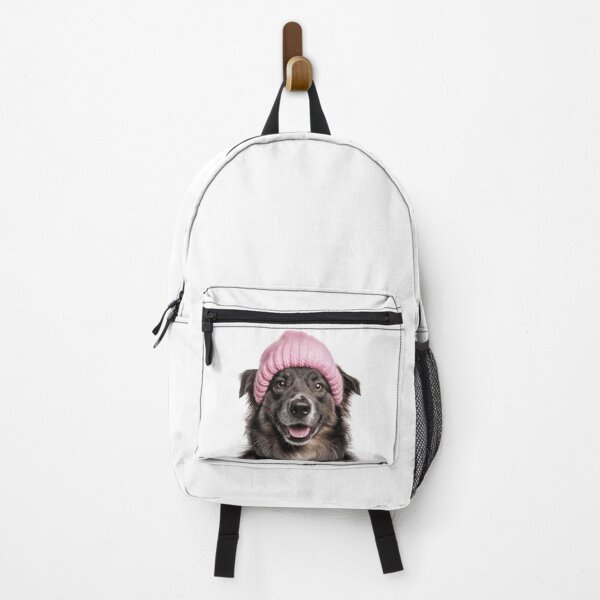 Item preview, Cozy Pyrenean Shepherd dog Wearing Pink Winter Hat Trendy Animal Fashion Artwork designed and sold by LazyOwlStore.