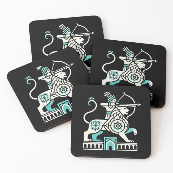 Item preview, Modern Persian Line Art – Archer on Lion designed and sold by dchom.