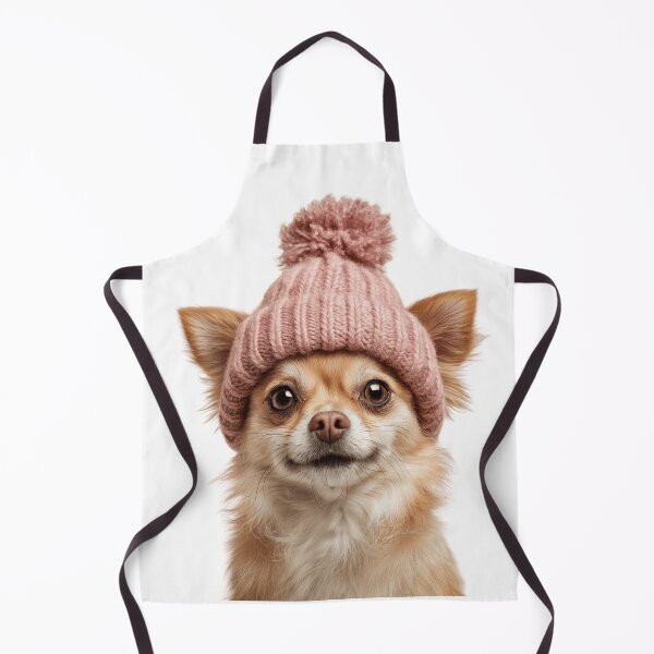 Item preview, Cozy Russian Toy dog Wearing Pink Winter Hat Trendy Animal Fashion Artwork designed and sold by LazyOwlStore.