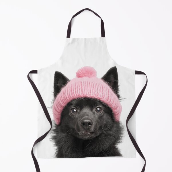 Item preview, Cozy Schipperke dog Wearing Pink Winter Hat Trendy Animal Fashion Artwork designed and sold by LazyOwlStore.