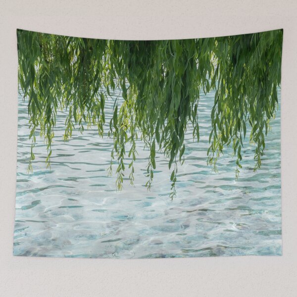 Item preview, Biophilic Willow Curtains with Spa Vibe designed and sold by Georgia Mizuleva.