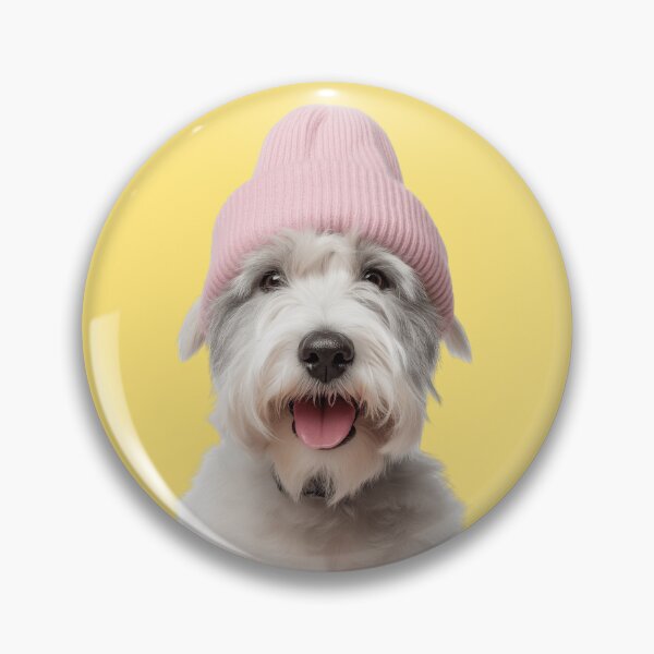 Item preview, Cozy Sealyham Terrier dog Wearing Pink Winter Hat Trendy Animal Fashion Artwork designed and sold by LazyOwlStore.