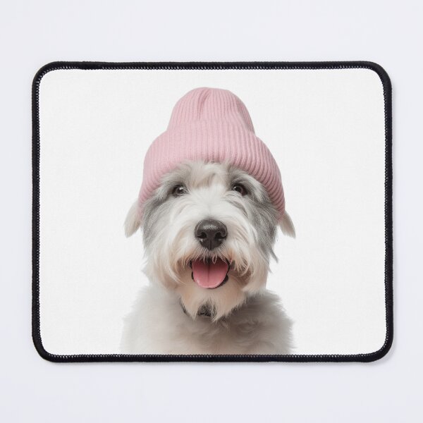 Item preview, Cozy Sealyham Terrier dog Wearing Pink Winter Hat Trendy Animal Fashion Artwork designed and sold by LazyOwlStore.