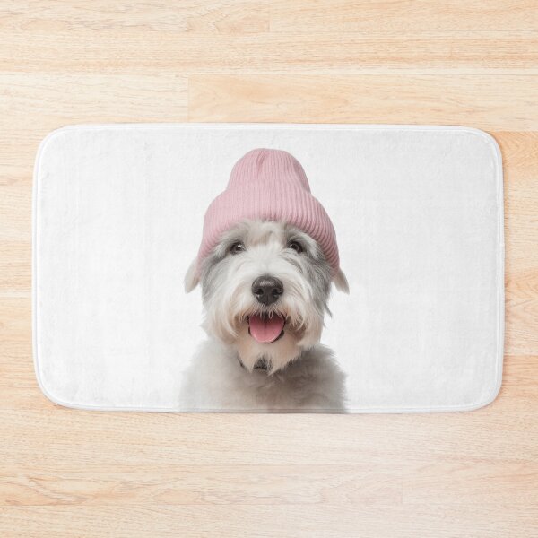 Item preview, Cozy Sealyham Terrier dog Wearing Pink Winter Hat Trendy Animal Fashion Artwork designed and sold by LazyOwlStore.