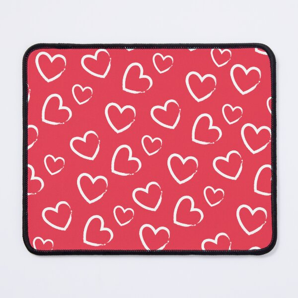 Item preview, Sweet Hearts: Hand-Drawn White Hearts on Red Pattern designed and sold by uniFashions.