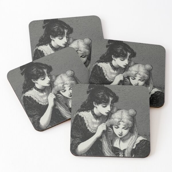 Item preview, Sailor Mars Braiding Sailor Moon's Hair designed and sold by pastel.moonwave.