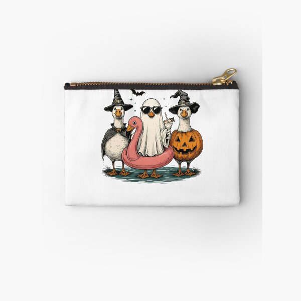 Item preview, Funny Summerween Duck Squad Shirt – Ghost Duck with Flamingo Float and Witch Ducks designed and sold by ElCrocodel.