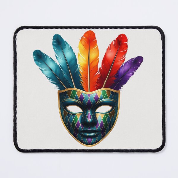 Item preview, Intricate Carnival Mask With Vibrant Feathers designed and sold by Aise06.