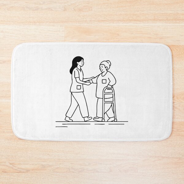 Item preview, A nurse helping an elderly person walk with support designed and sold by rasagamastore.