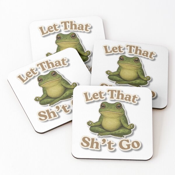 Item preview, Let That Sh*t Go - Cute Frog Sticker designed and sold by Blush & Grit .