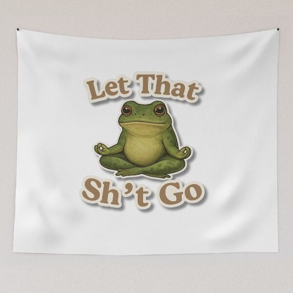 Item preview, Let That Sh*t Go - Cute Frog Sticker designed and sold by Blush & Grit .