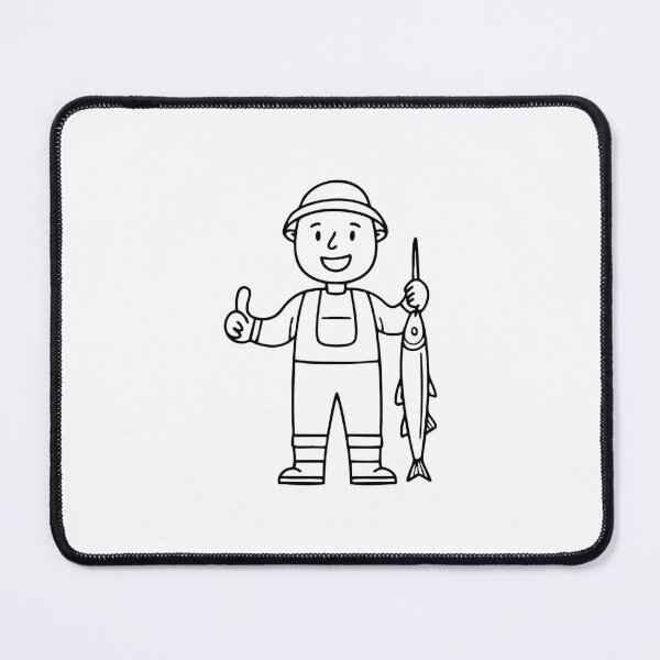 Item preview, A fisherman holding a freshly caught needlefish designed and sold by rasagamastore.