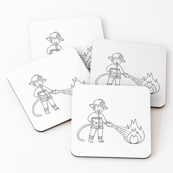 Item preview, A firefighter aiming a hose nozzle to extinguish flames designed and sold by rasagamastore.
