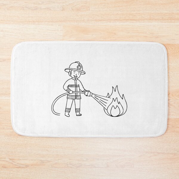 Item preview, A firefighter aiming a hose nozzle to extinguish flames designed and sold by rasagamastore.