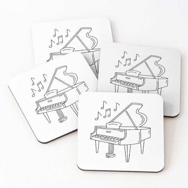 Item preview, A grand piano with a music notes sheet designed and sold by rasagamastore.