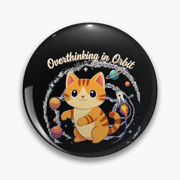 Artikelvorschau, Overthinking in Orbit - Ängstliche Katze im Weltraum Lustiges T-Shirt entworfen und verkauft von Restless Mortal.