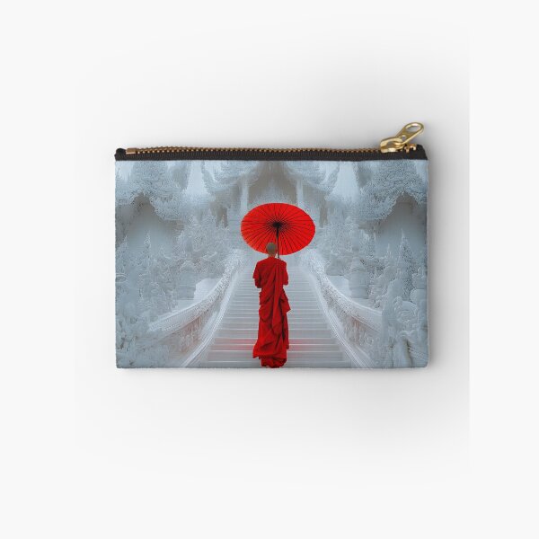 Item preview, Monk with Red Umbrella at White Temple in Thailand designed and sold by Artessie.
