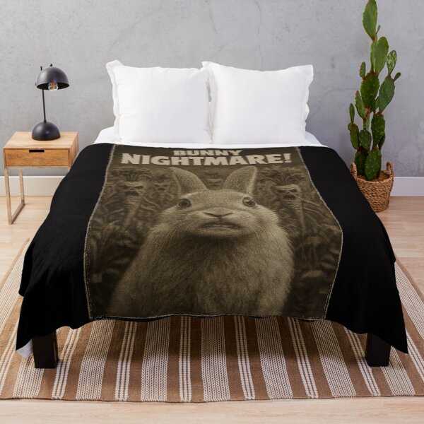 Item preview, Bunny Nightmare Selfie Vintage Horror Rabbit Meme designed and sold by CoolCrazyQuirky.
