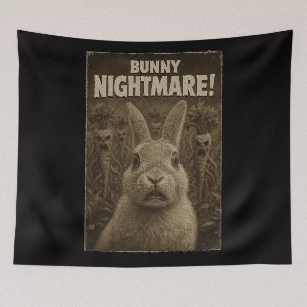 Item preview, Bunny Nightmare Selfie Vintage Horror Rabbit Meme designed and sold by CoolCrazyQuirky.