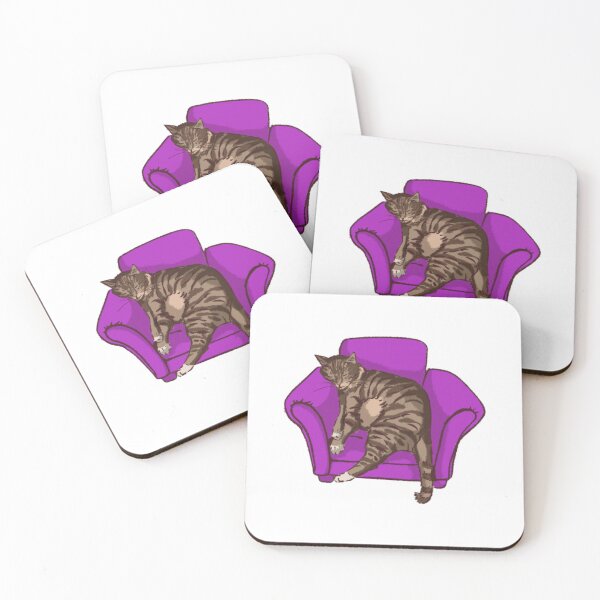 Item preview, A cat in a purple small couch  designed and sold by Hessah-HA.