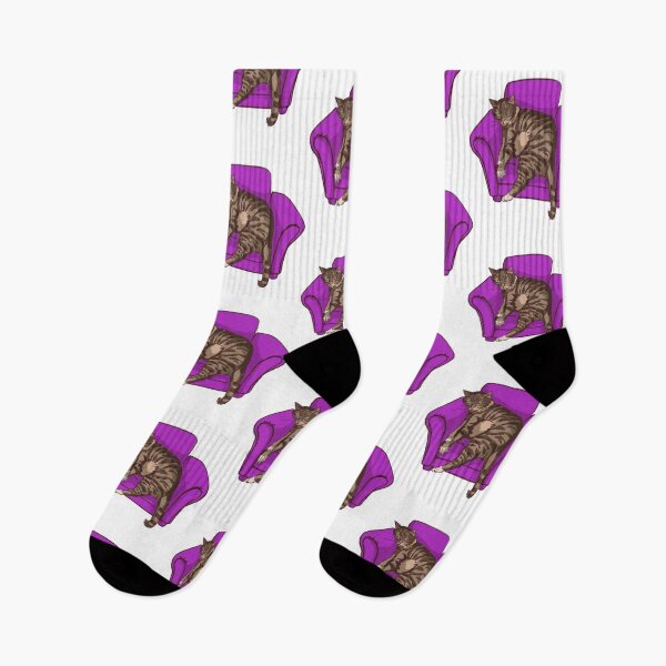 Item preview, A cat in a purple small couch  designed and sold by Hessah-HA.