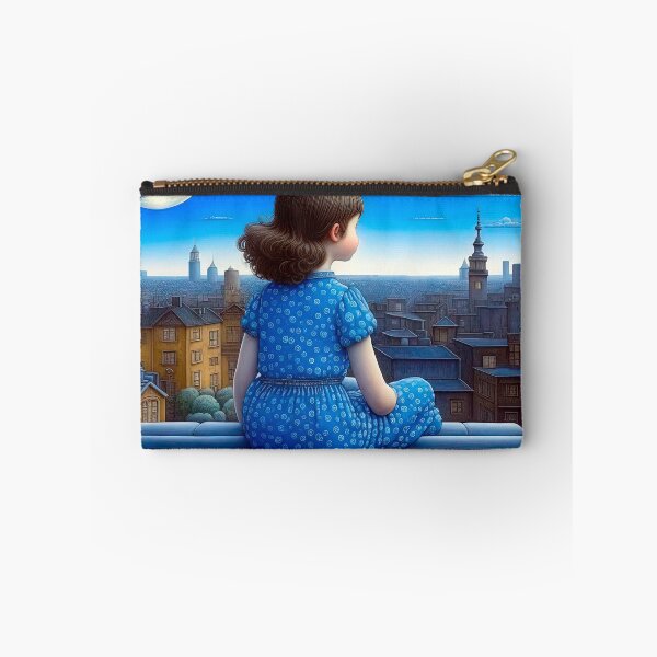 Item preview, Little Girl Dreams In The Moonlight Sitting on The Roof, Fabulous Illustration. designed and sold by LanaGustavsson.