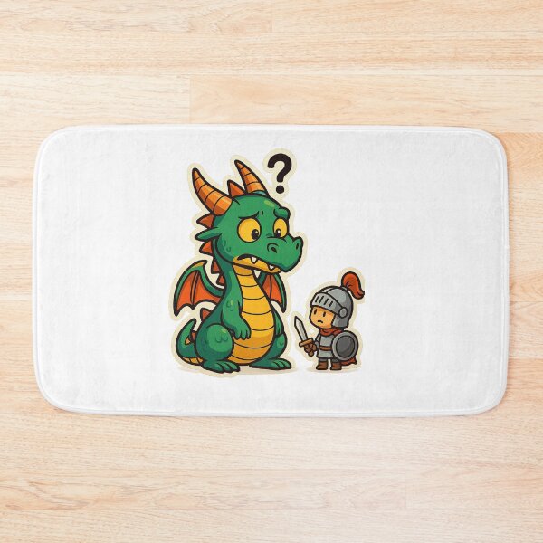 Item preview, „Kicsi lovag és zavart sárkány” „Tiny knight and puzzled dragon” designed and sold by ForgedWyrm.