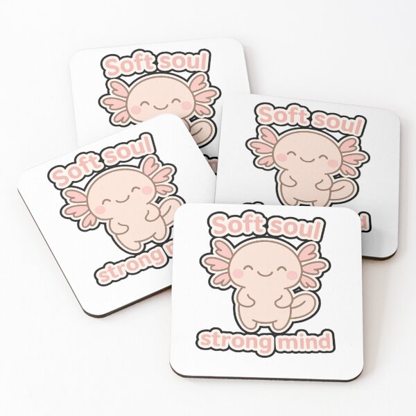 Item preview, Soft Soul Strong Mind – Axolotl Cute Sticker designed and sold by Blush & Grit .