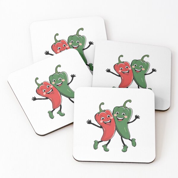 Item preview, Spicy Dance Duo - Red & Green Peppers Grooving Together designed and sold by JRprojects.