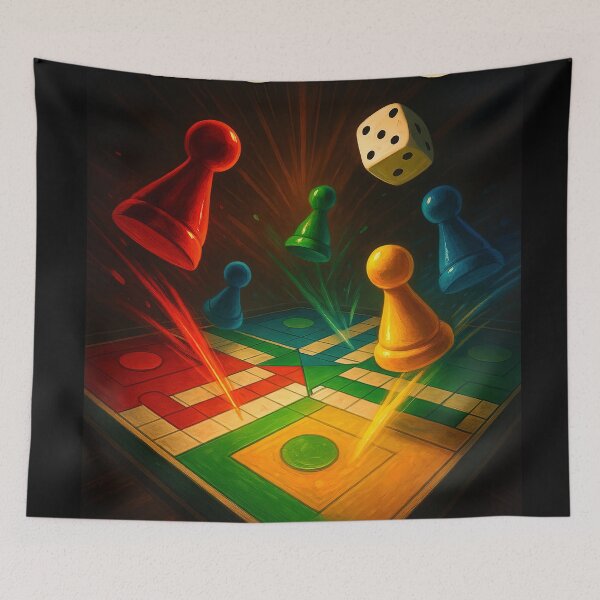 Item preview, Ludo Game Board Family Fun Design designed and sold by Retr0Tshirts.