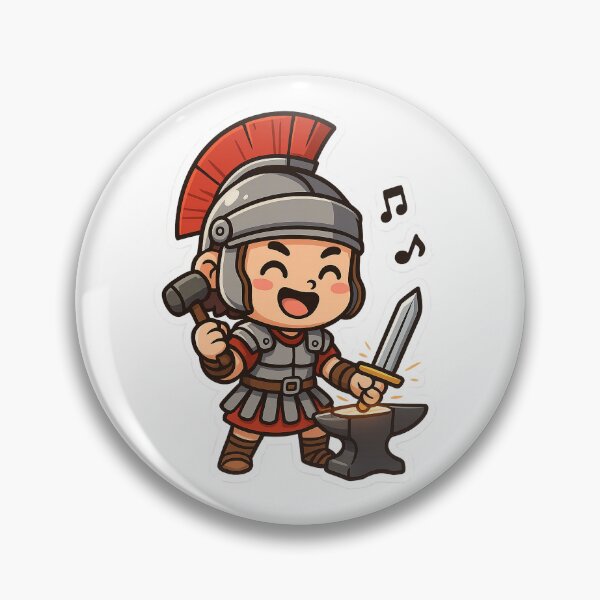 Item preview, „Vidám római kovács, pöröly és kard” „Happy Roman blacksmith with hammer and sword” designed and sold by ForgedWyrm.