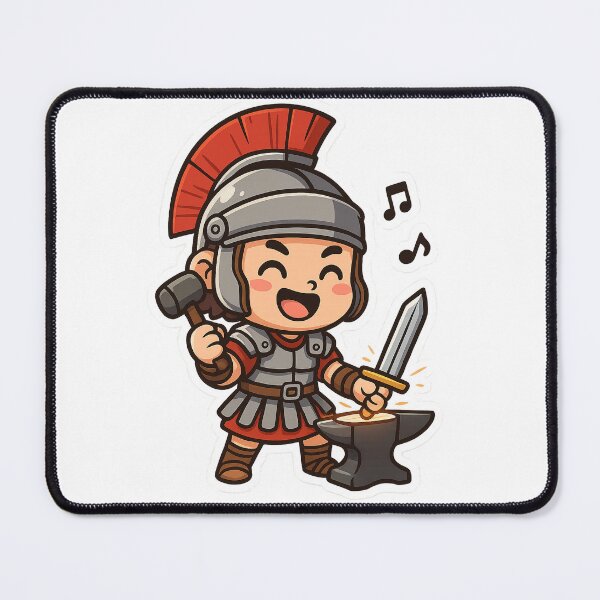Item preview, „Vidám római kovács, pöröly és kard” „Happy Roman blacksmith with hammer and sword” designed and sold by ForgedWyrm.