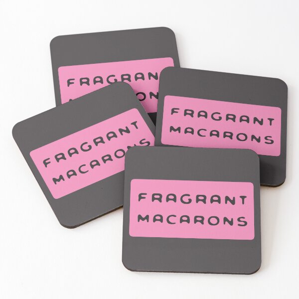 Item preview, Typography of Fragrant Macarons in Pastel Pink Background designed and sold by cremedecolor.