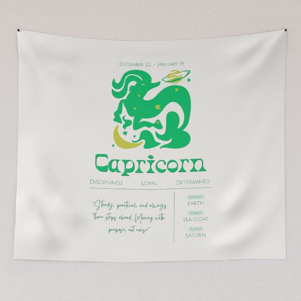 Item preview, Capricorn Zodiac Sign Wall Art Astrology Design designed and sold by weird.person.