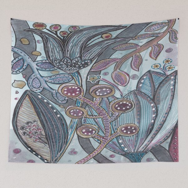 Item preview, Abstract Plant Drawing in Mixed Media – Watercolor & Fineliners designed and sold by ColorWander.
