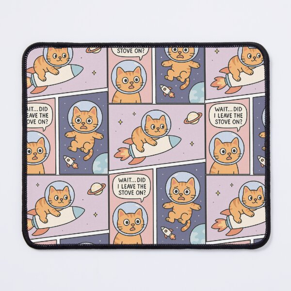 Item preview, Overthinking Cat Comic – Funny Space Anxiety Panel T-Shirt designed and sold by Restless Mortal.