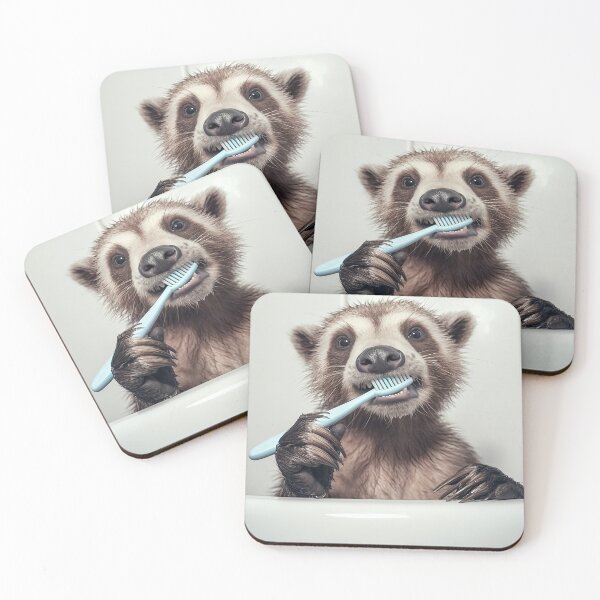 Item preview, Wolverine Brushing Teeth, Funny Bathroom Wall Art designed and sold by CheekyAnimalz.