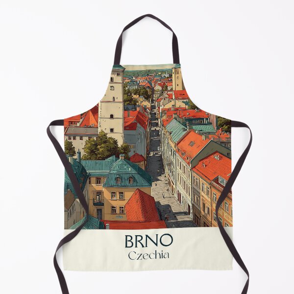 Item preview, Brno Czech Republic Vintage Travel Poster - South Moravian Cityscape designed and sold by TuncGK.