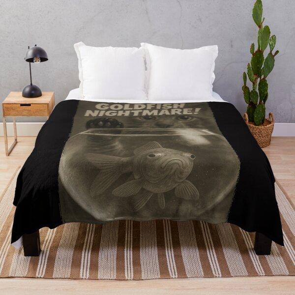 Item preview, Goldfish Nightmare Selfie Cat Attack Retro Horror designed and sold by CoolCrazyQuirky.