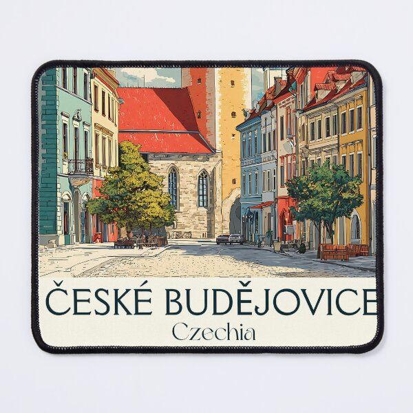 Item preview, České Budějovice Czech Republic Vintage Travel Poster - South Bohemian Charm designed and sold by TuncGK.