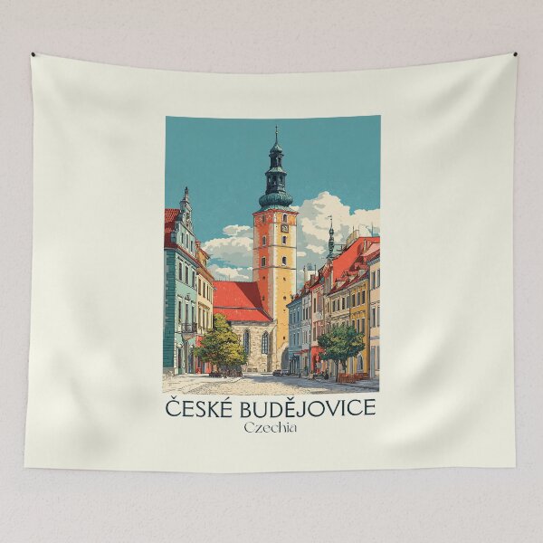 Item preview, České Budějovice Czech Republic Vintage Travel Poster - South Bohemian Charm designed and sold by TuncGK.