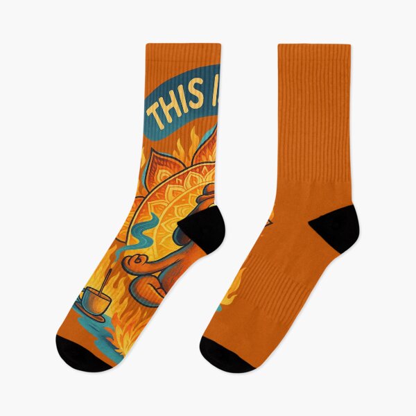 Item preview, This Is Fine Meditation Dog with Mandala — Zen Yoga Fire, Calm Amidst Flames designed and sold by GirlyPopped.