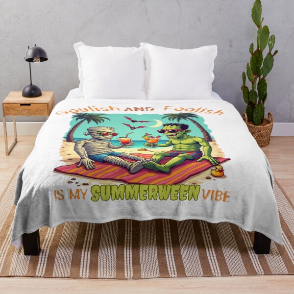 Item preview, Goulish and Foolish is my SUMMERWEEN VIBE | Funny Beach Monsters | Spooky Summer Friends | Halloween in July designed and sold by yourprintableneeds.