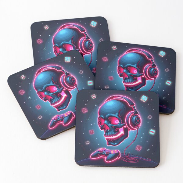 Item preview, Neon Skull Gamer | Retro Gaming Headphones & Controller Art designed and sold by Dreambytes.