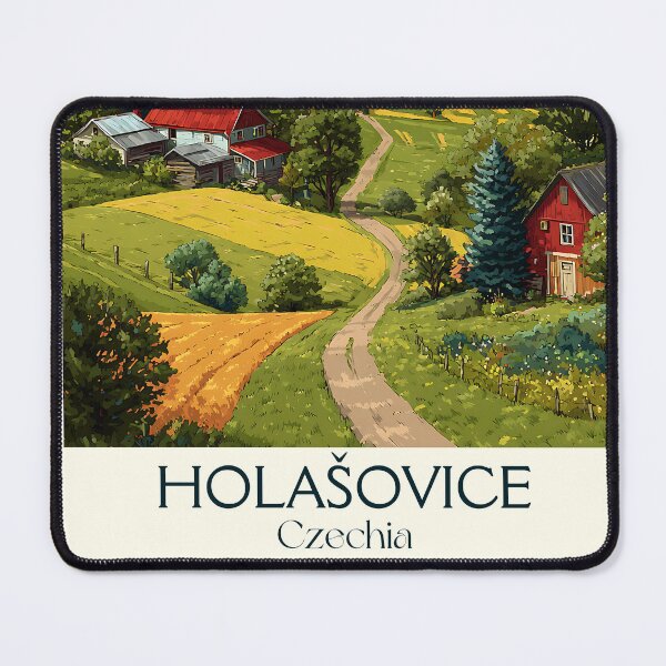 Item preview, Holašovice Czech Republic Vintage Travel Poster - UNESCO Folk Baroque Village designed and sold by TuncGK.